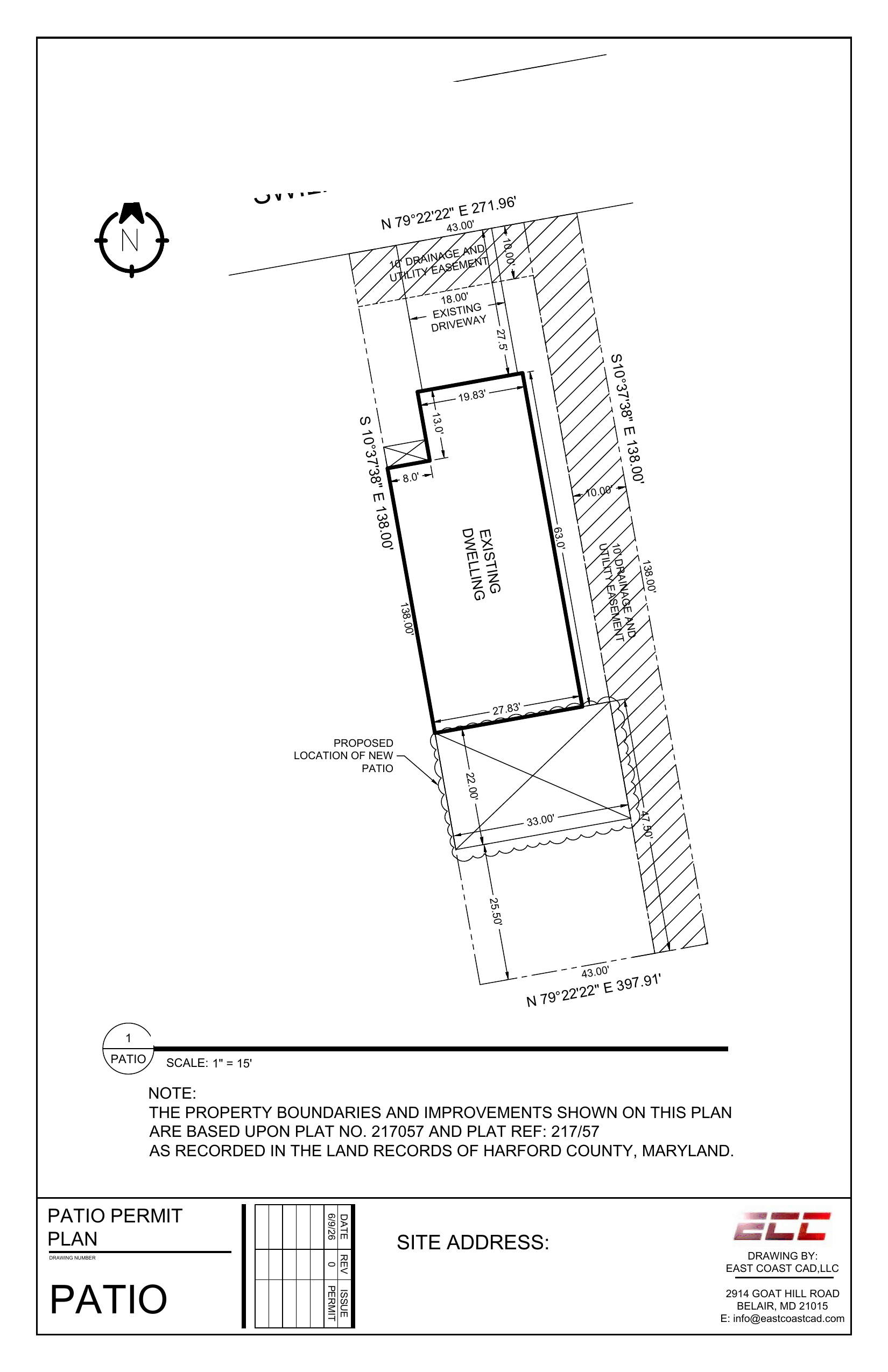 Permit sheet used as the base for a comment revision.